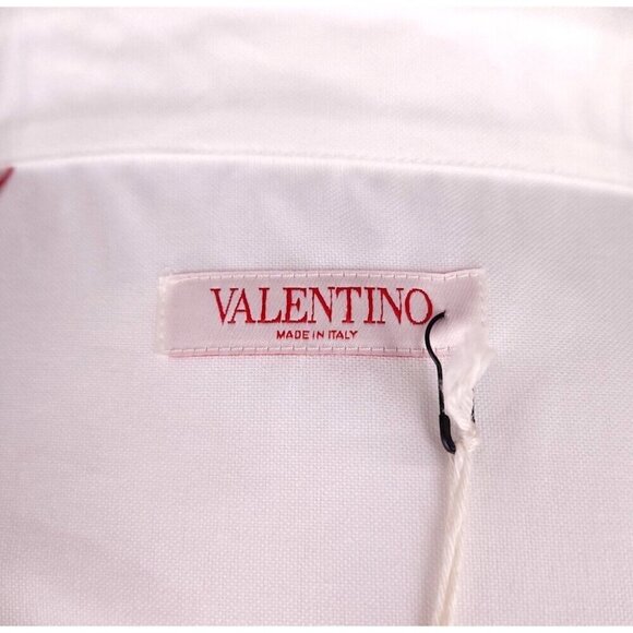 Valentino Double Layer Short Sleeve Overshirt Size 40 M Mens White - Picture 8 of 13